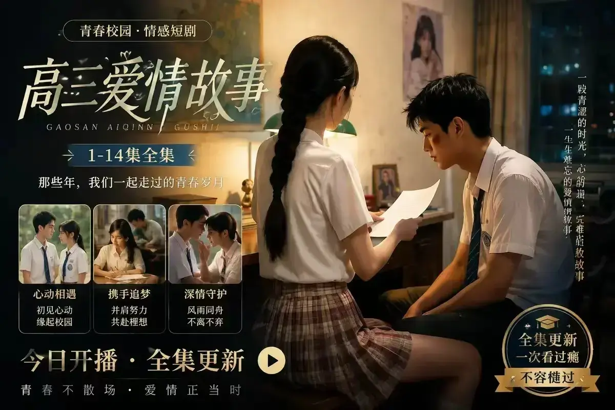 AI校园短剧《B中爱情故事》未删减完整版 - 误会篇《AI短剧：高三爱情故事》4KHDR画质 - 百度网盘在线秒存高清观看