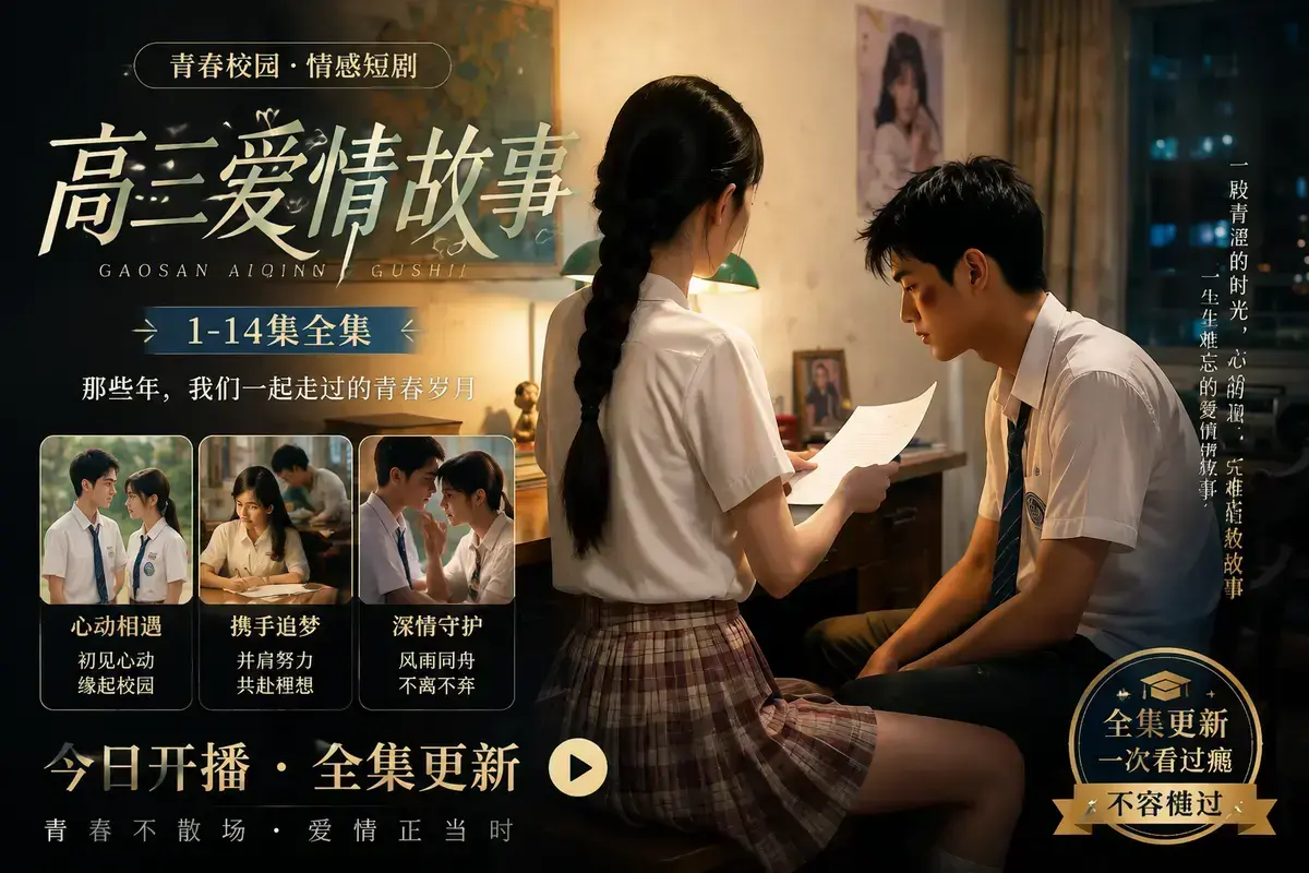 《AI 短剧高三爱情故事》高清完整版在线观看 - 中字无删减全集资源 - 林澈苏晚晴校园恋曲免费网盘下载